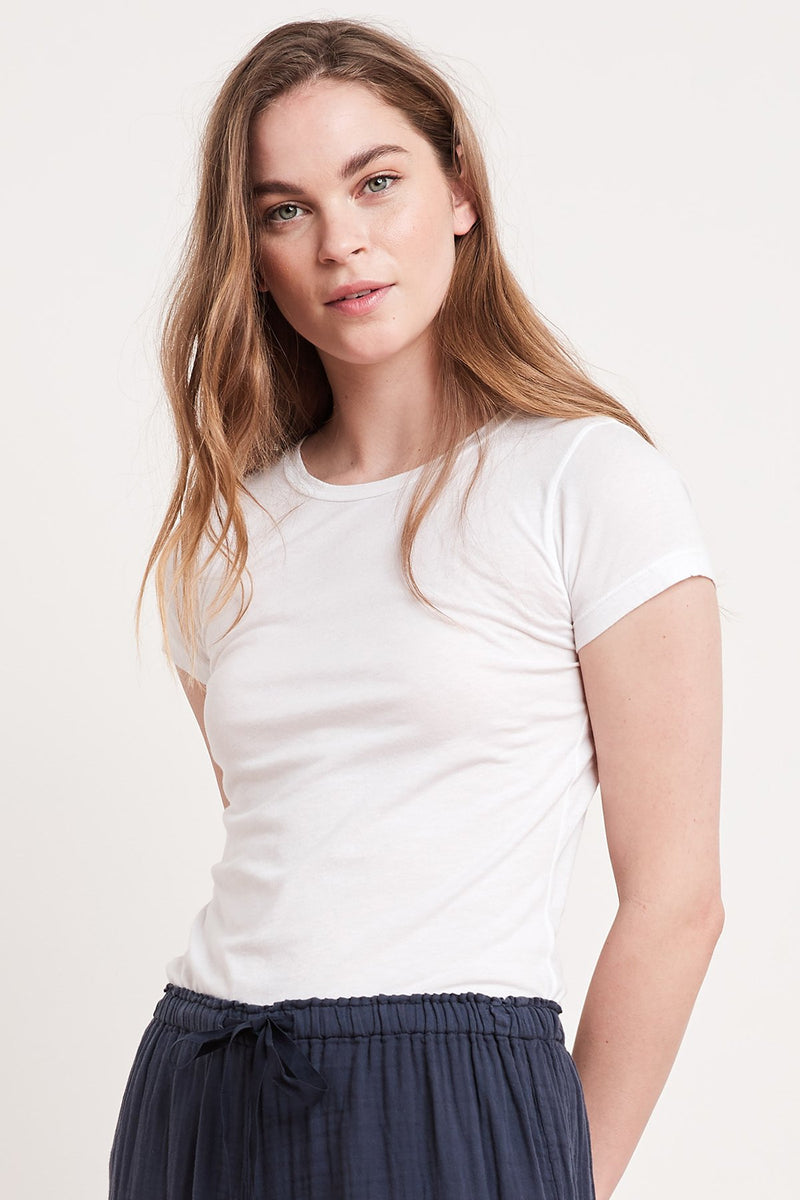 JEMMA GAUZY WHISPER FITTED CREW NECK TEE