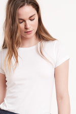 JEMMA GAUZY WHISPER FITTED CREW NECK TEE