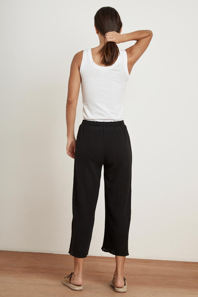 RAVYN COTTON GAUZE WIDE LEG PANT