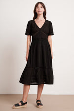 SURI COTTON LACE BUTTON-UP DRESS