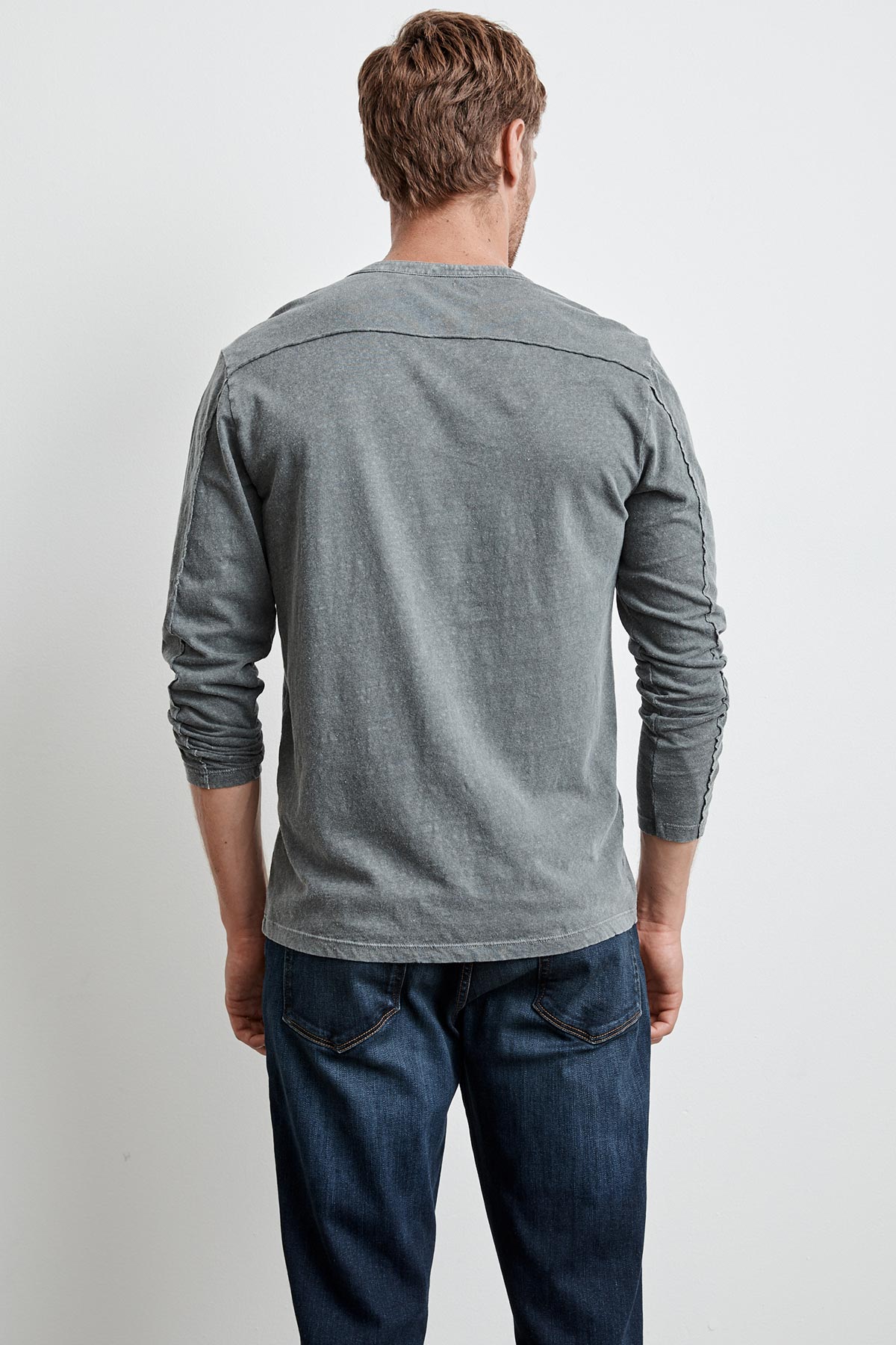 OCTAVIUS COTTON LINEN JERSEY HENLEY