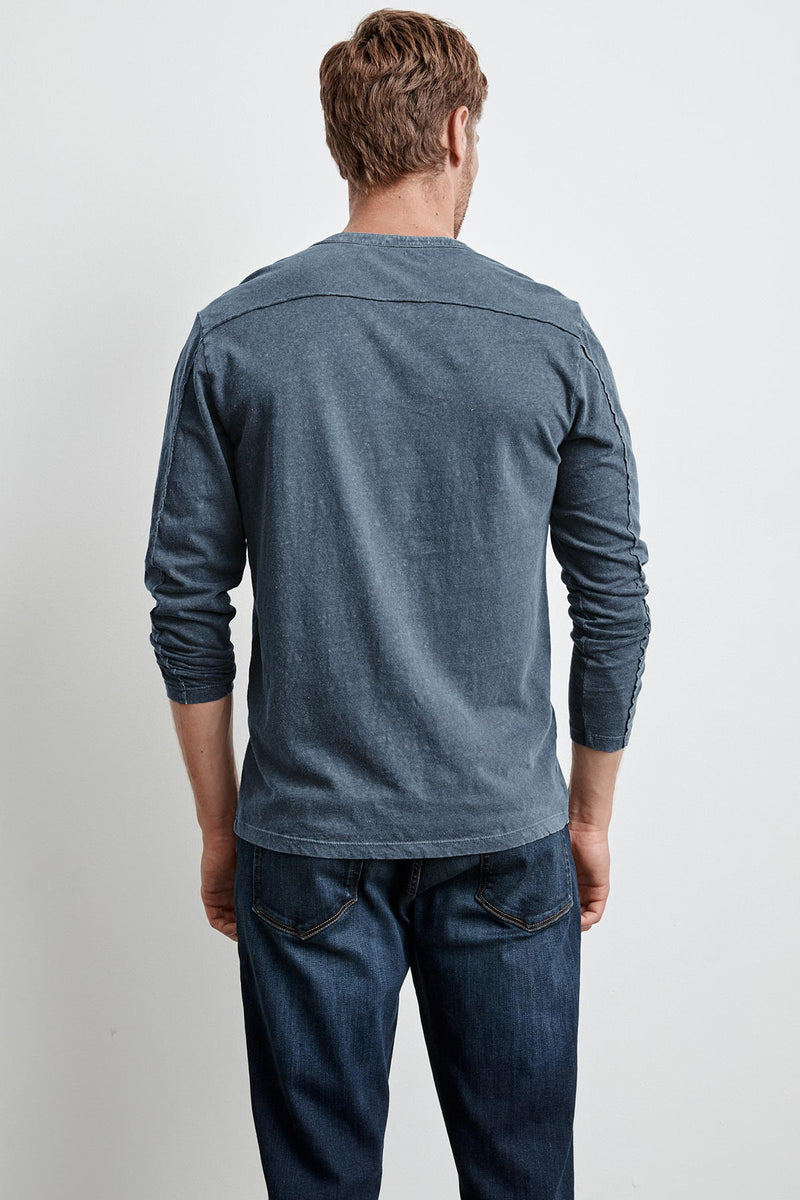 OCTAVIUS COTTON LINEN JERSEY HENLEY