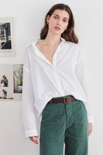 RAMONA COTTON POPLIN BUTTON UP SHIRT