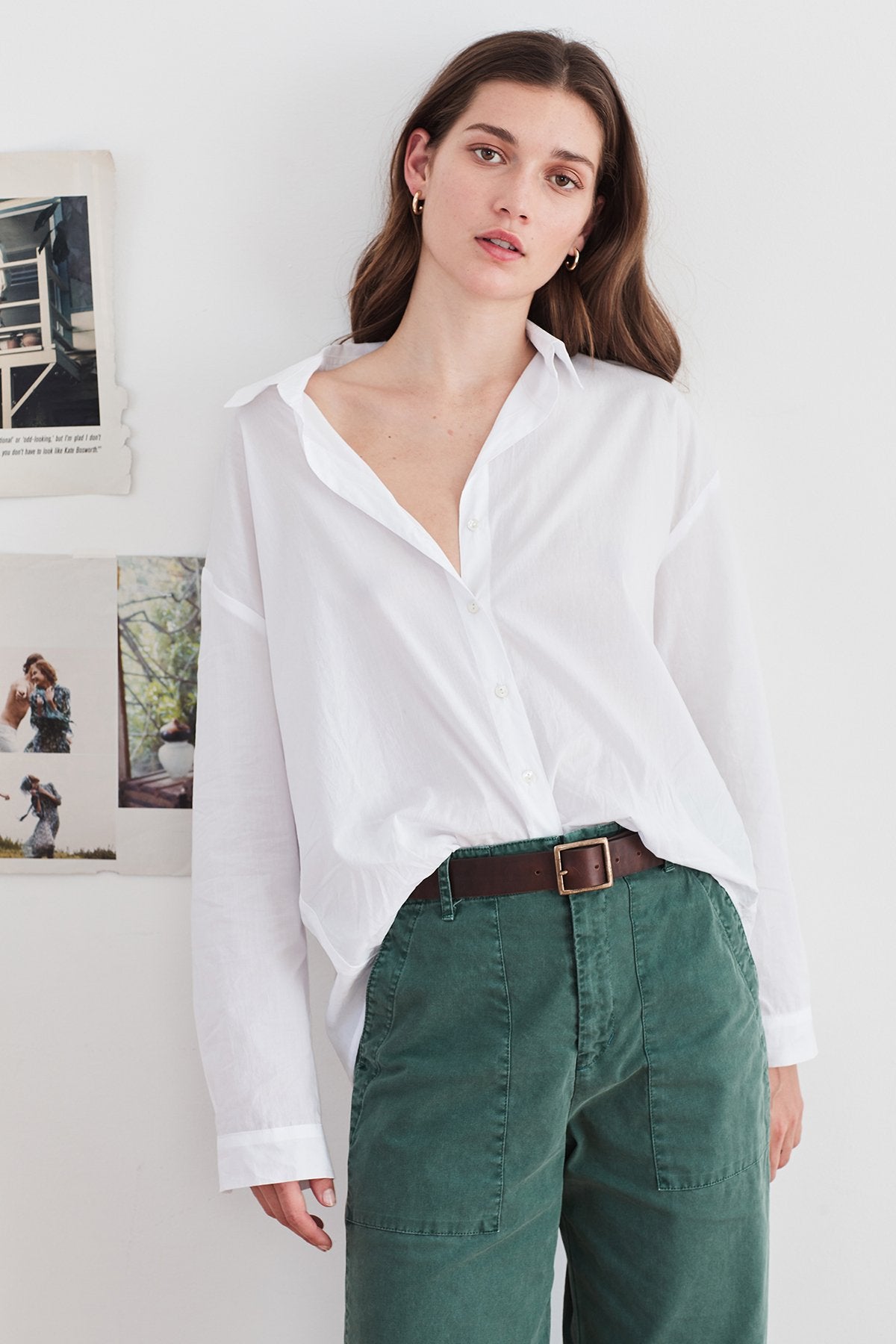 RAMONA COTTON POPLIN BUTTON UP SHIRT