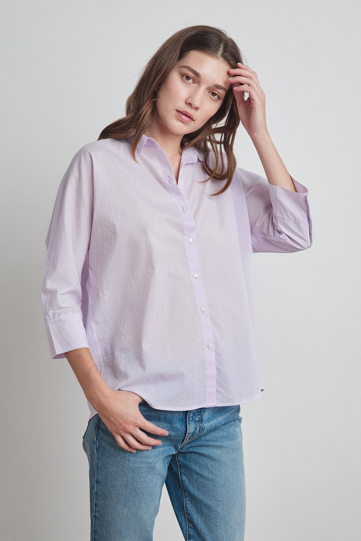 CAREY WOVEN COTTON BUTTON-UP SHIRT