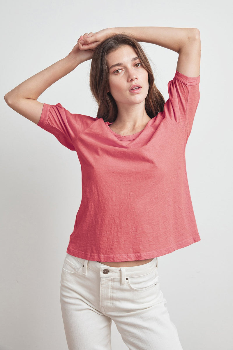 ANABELLE COTTON SLUB PUFF SLEEVE TEE