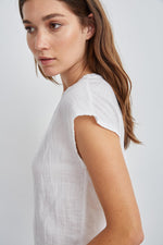 DANIELLA COTTON SLUB MIX CAP SLEEVE TEE