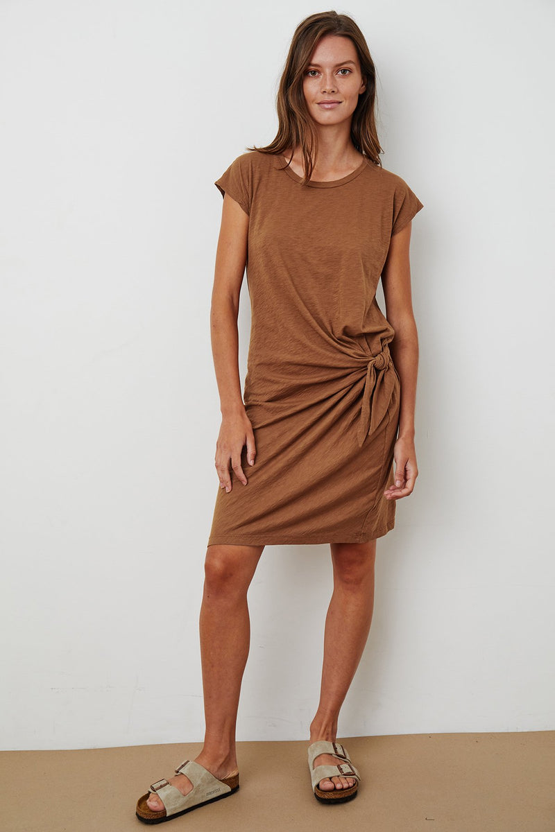 GUSSIE COTTON SLUB TIE DRESS