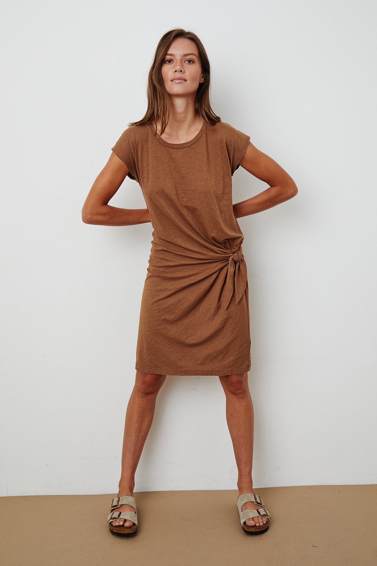 GUSSIE COTTON SLUB TIE DRESS