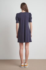 IRA COTTON SLUB PUFF SLEEVE DRESS