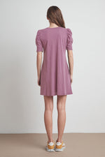 IRA COTTON SLUB PUFF SLEEVE DRESS