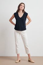 JAYDEN COTTON SLUB SCOOP NECK TEE