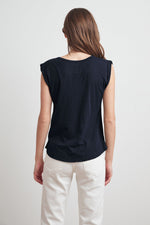 JAYDEN COTTON SLUB SCOOP NECK TEE