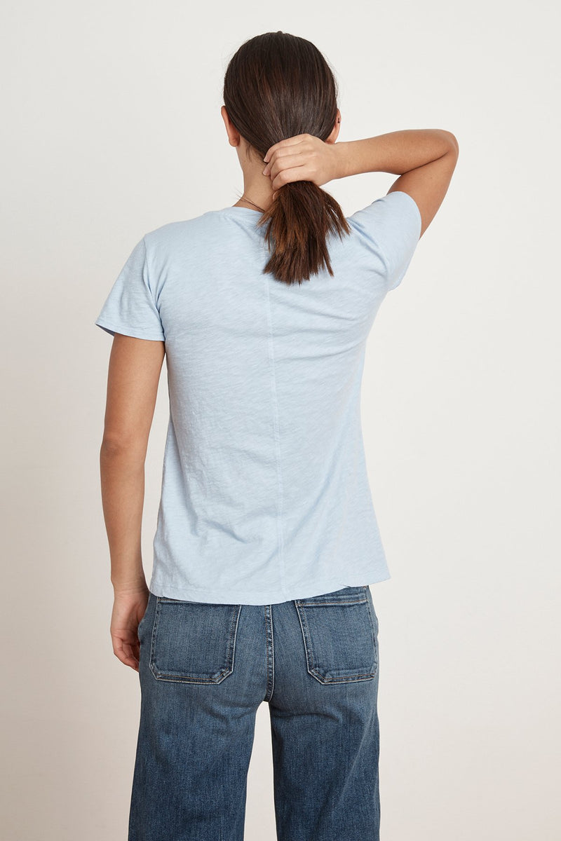 LILITH COTTON SLUB V-NECK TEE