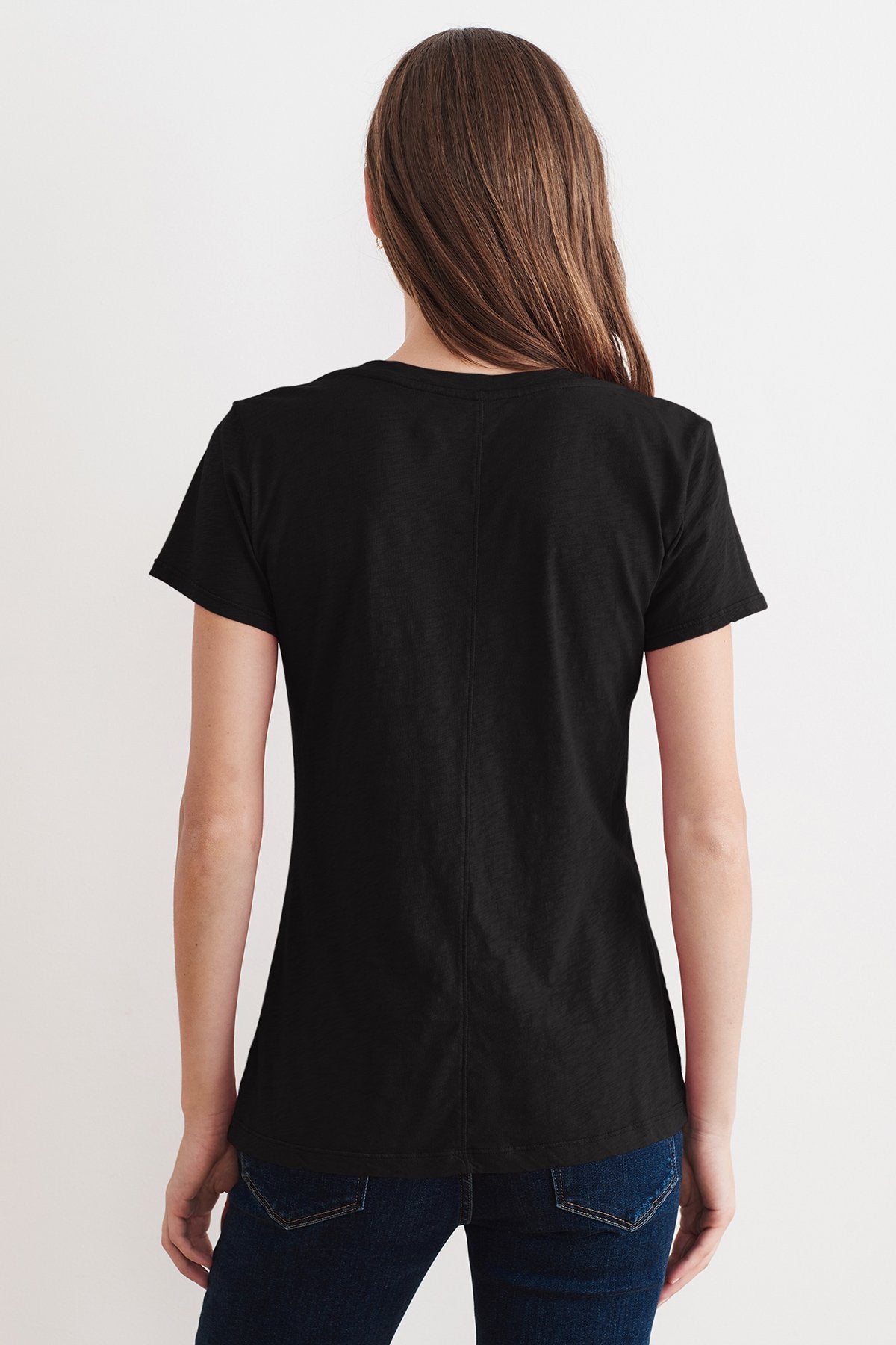 LILITH COTTON SLUB V-NECK TEE