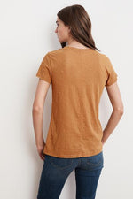 LILITH COTTON SLUB V-NECK TEE