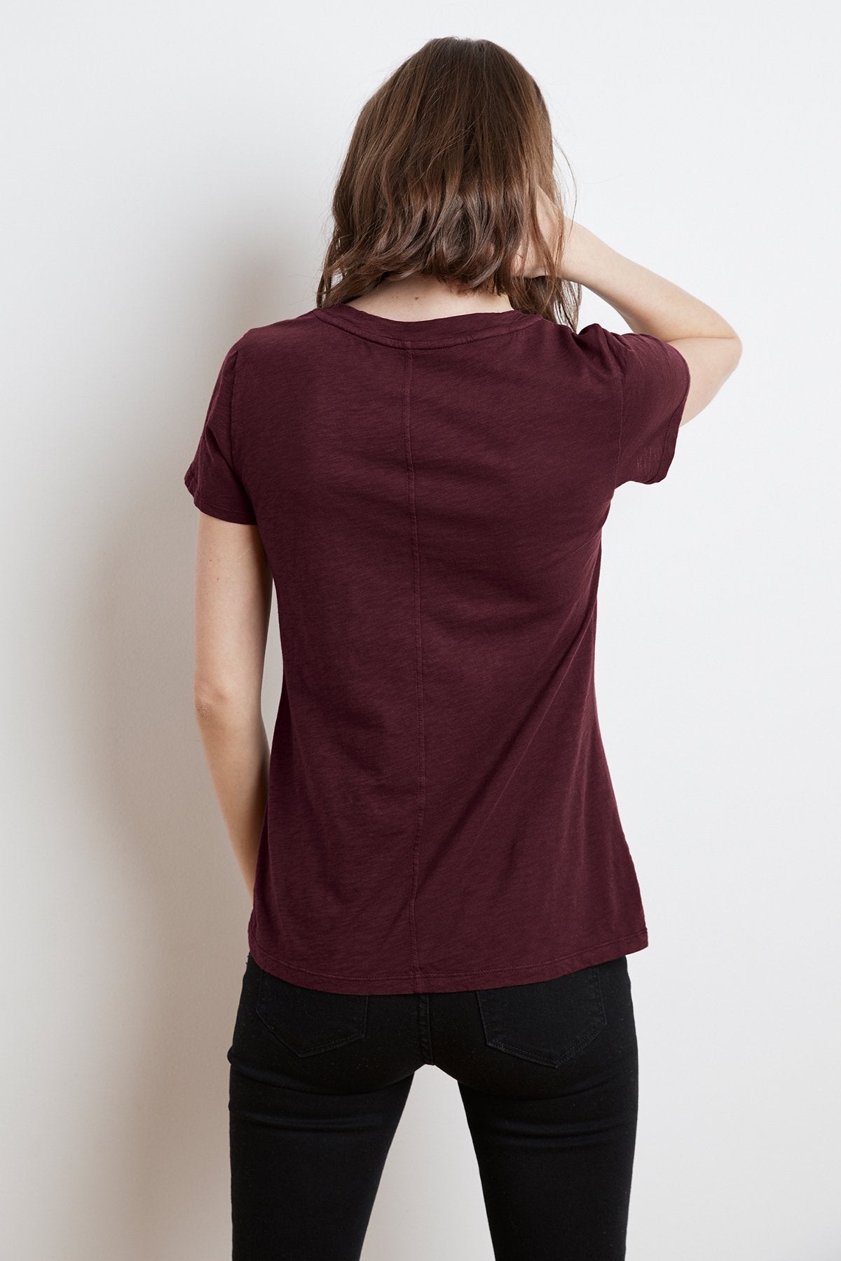 LILITH COTTON SLUB V-NECK TEE