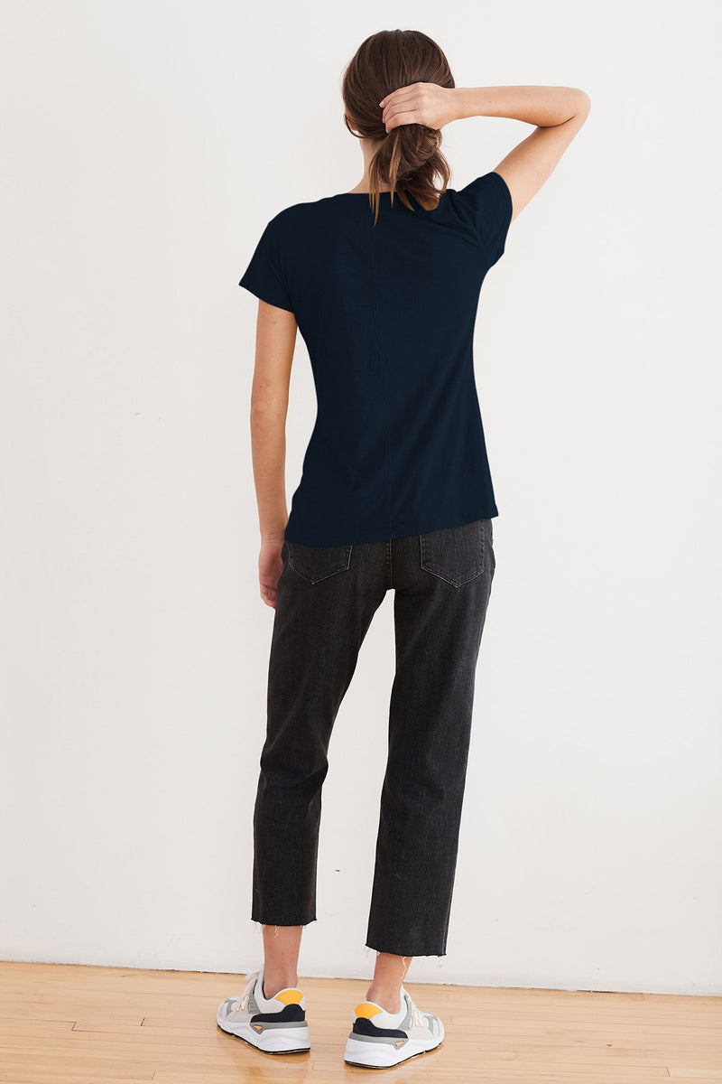 ODELIA COTTON SLUB CREW NECK TEE