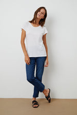 ODELIA COTTON SLUB CREW NECK TEE