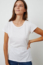 ODELIA COTTON SLUB CREW NECK TEE