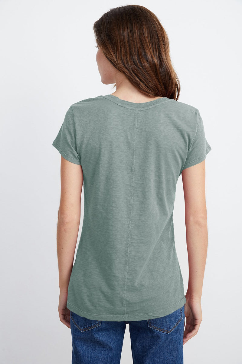 ODELIA COTTON SLUB CREW NECK TEE