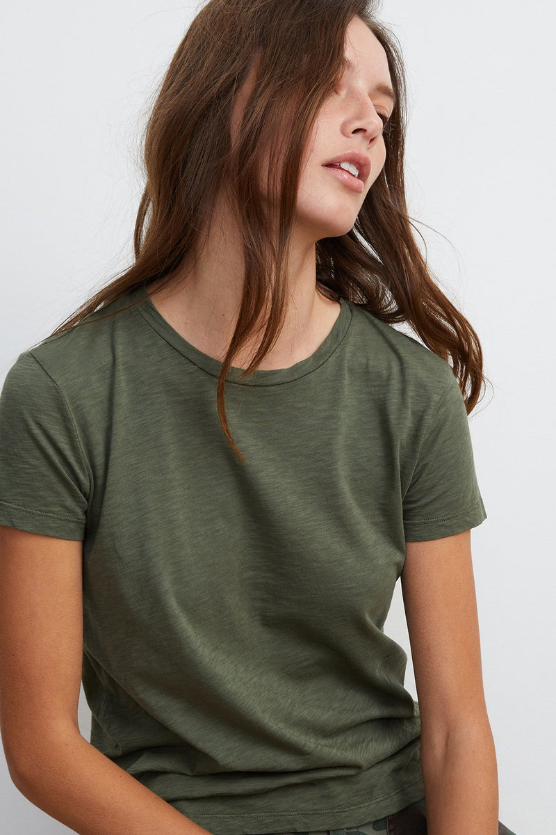 SIERRA COTTON SLUB CREW NECK TEE