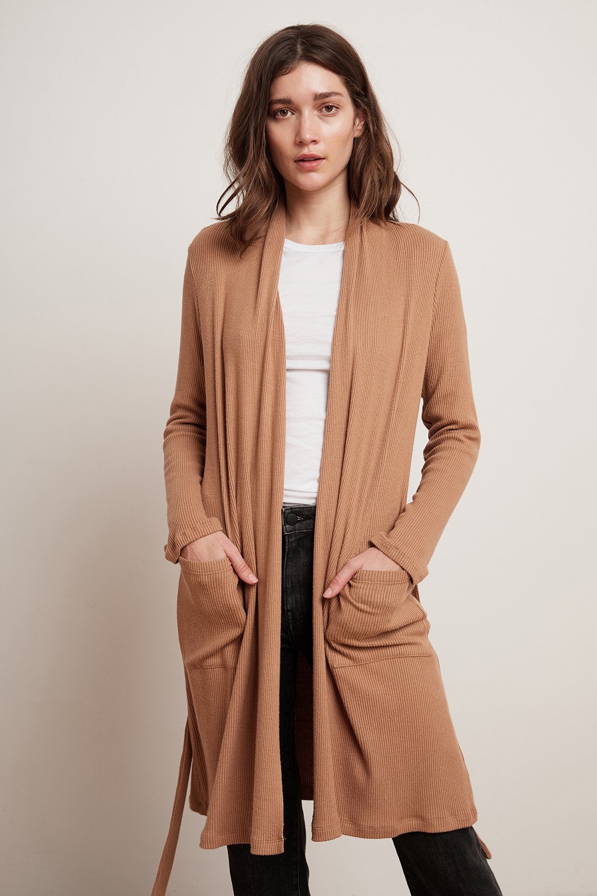 CARRIE COZY RIB BELTED CARDIGAN