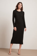 FARAH COZY RIB LONG SLEEVE DRESS