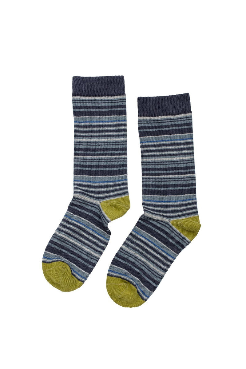 MULTI STRIPE CREW SOCK BY LITTLE RIVER SOCK MILL