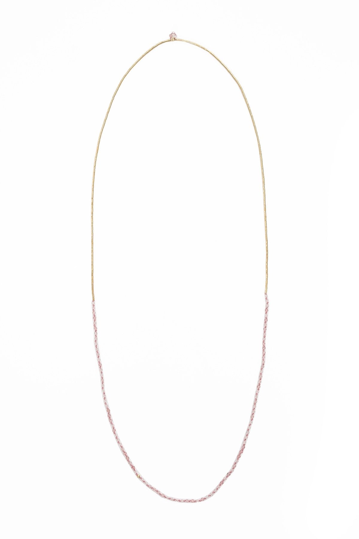 DRIFT KNOTTED STRAWBERRY QUARTZ NECKLACE BY ILD