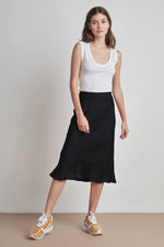 CALISSA SATIN VISCOSE MIDI SKIRT