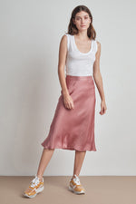 CALISSA SATIN VISCOSE MIDI SKIRT