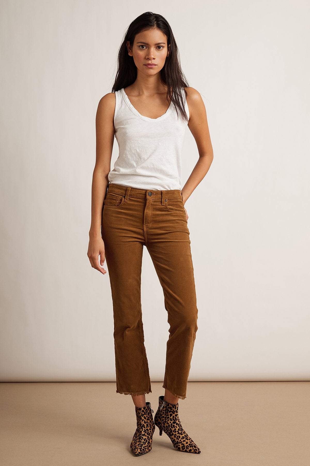 CANDACE CORDUROY HIGH RISE CROP JEAN