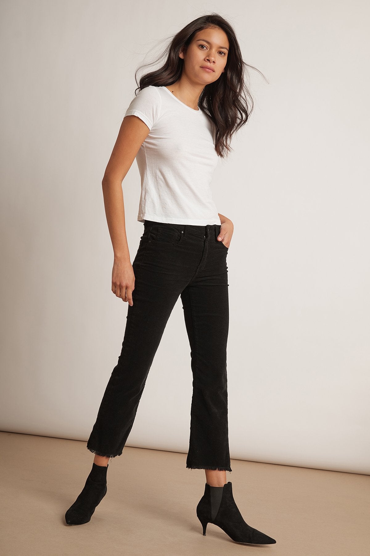 CANDACE CORDUROY HIGH RISE CROP JEAN