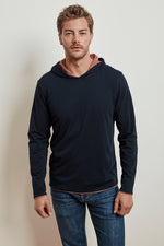 NICKOLAS REVERSIBLE COTTON HOODED TEE