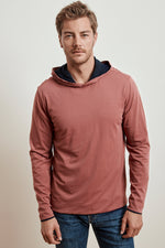 NICKOLAS REVERSIBLE COTTON HOODED TEE