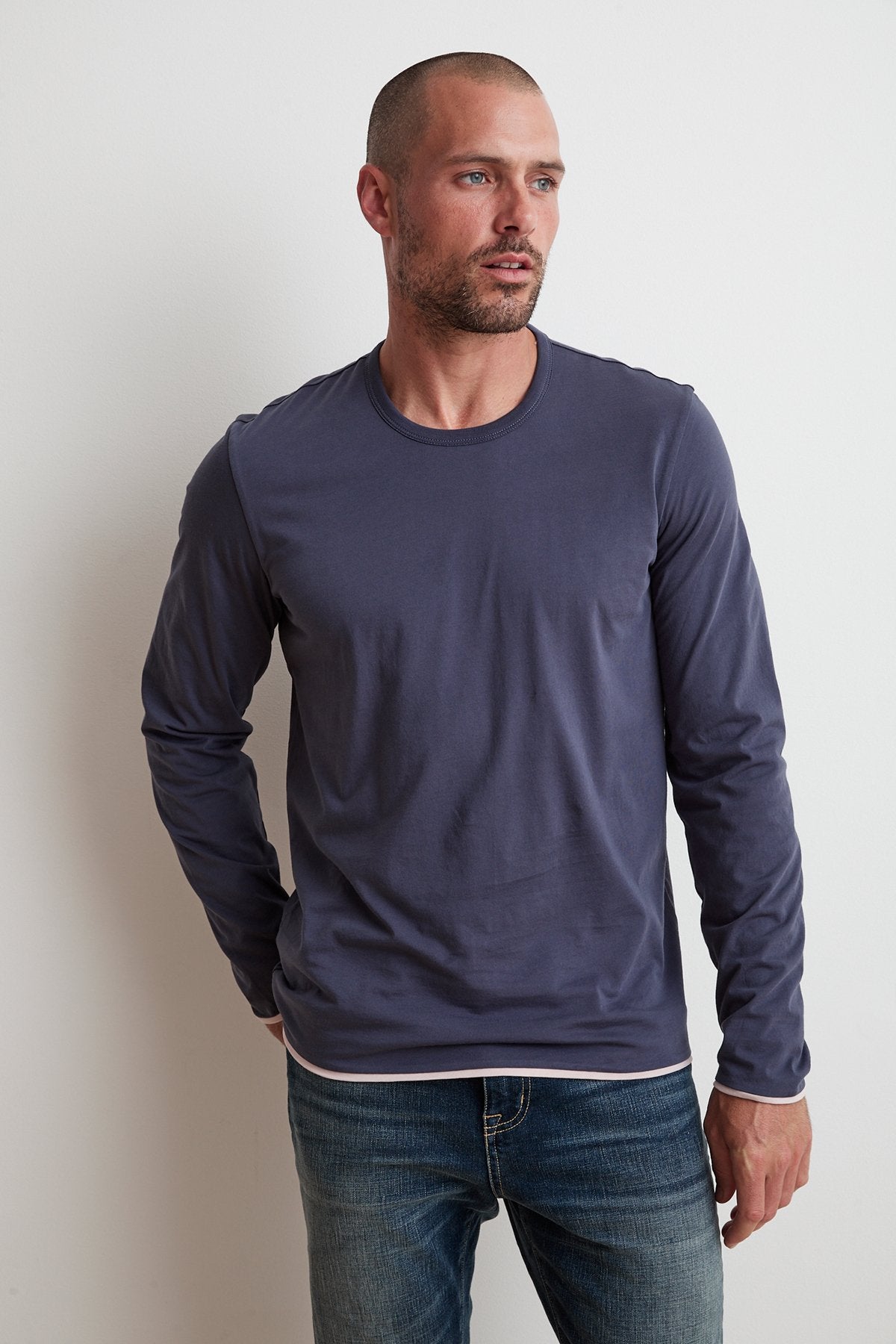 STEPHEN REVERSIBLE COTTON LONG SLEEVE TEE