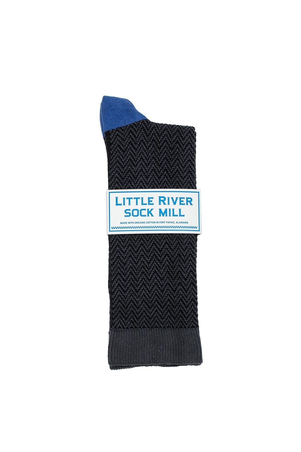 TEXTURED HERRINGBONE CREW SOCK BY LITTLE RIVER SOCK MILL