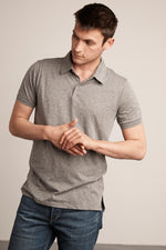 RANDALL CHARCOAL COTTON SLUB POLO