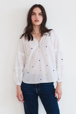 DORI EMBROIDERED PEASANT BLOUSE