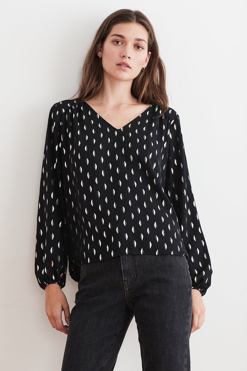 JULES FOIL PRINT BLOUSE