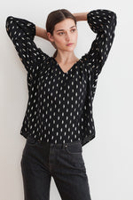 JULES FOIL PRINT BLOUSE