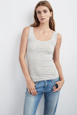 MOSSY LIGHT HEATHER GAUZY WHISPER FITTED TANK