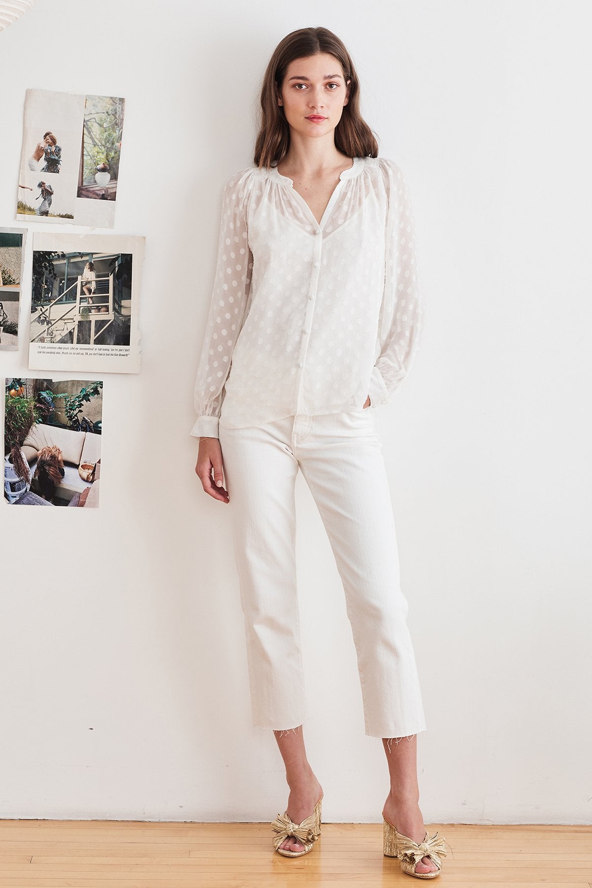 HELGA GEORGETTE SWISS DOT BLOUSE