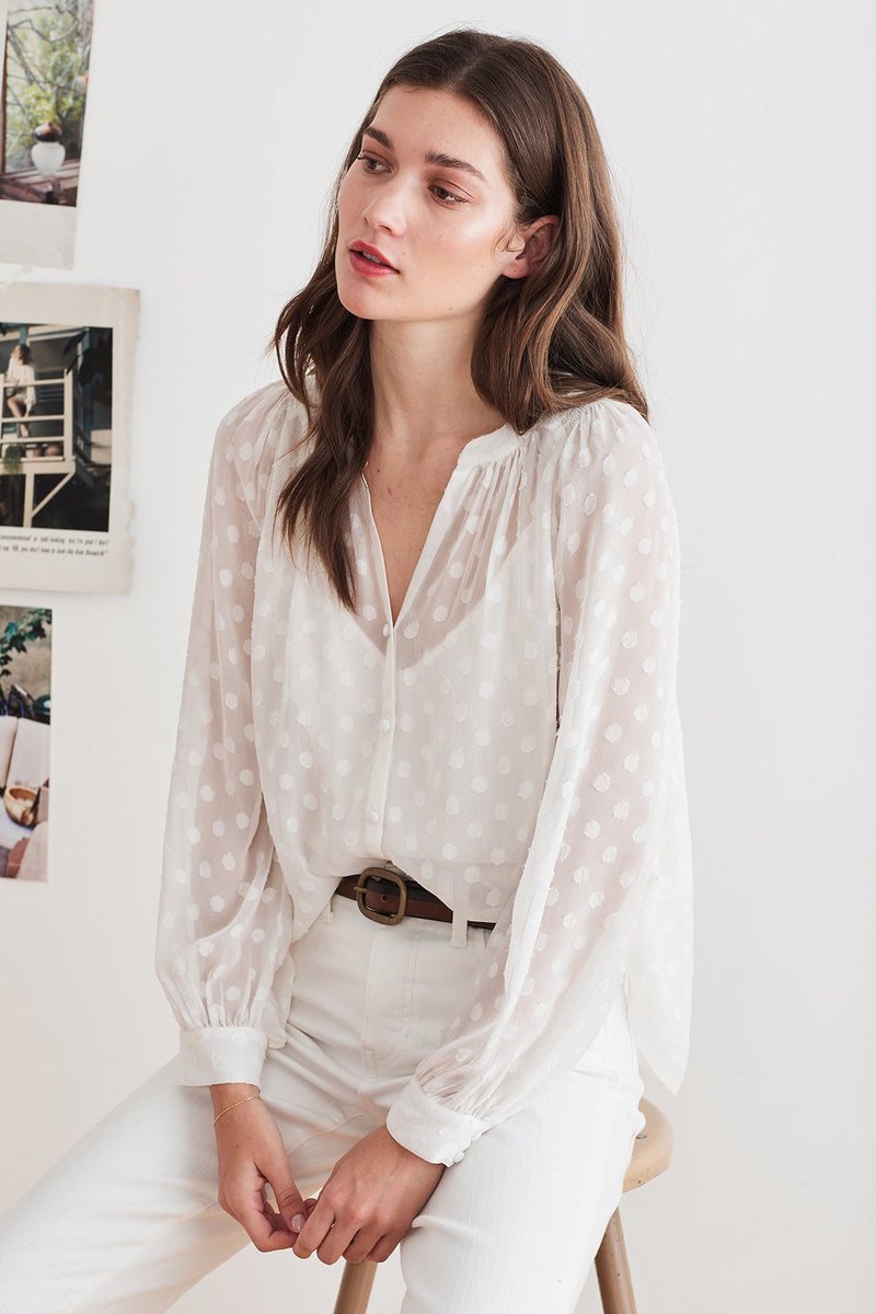 HELGA GEORGETTE SWISS DOT BLOUSE
