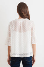 MYLIE GEORGETTE SWISS DOT  BLOUSE