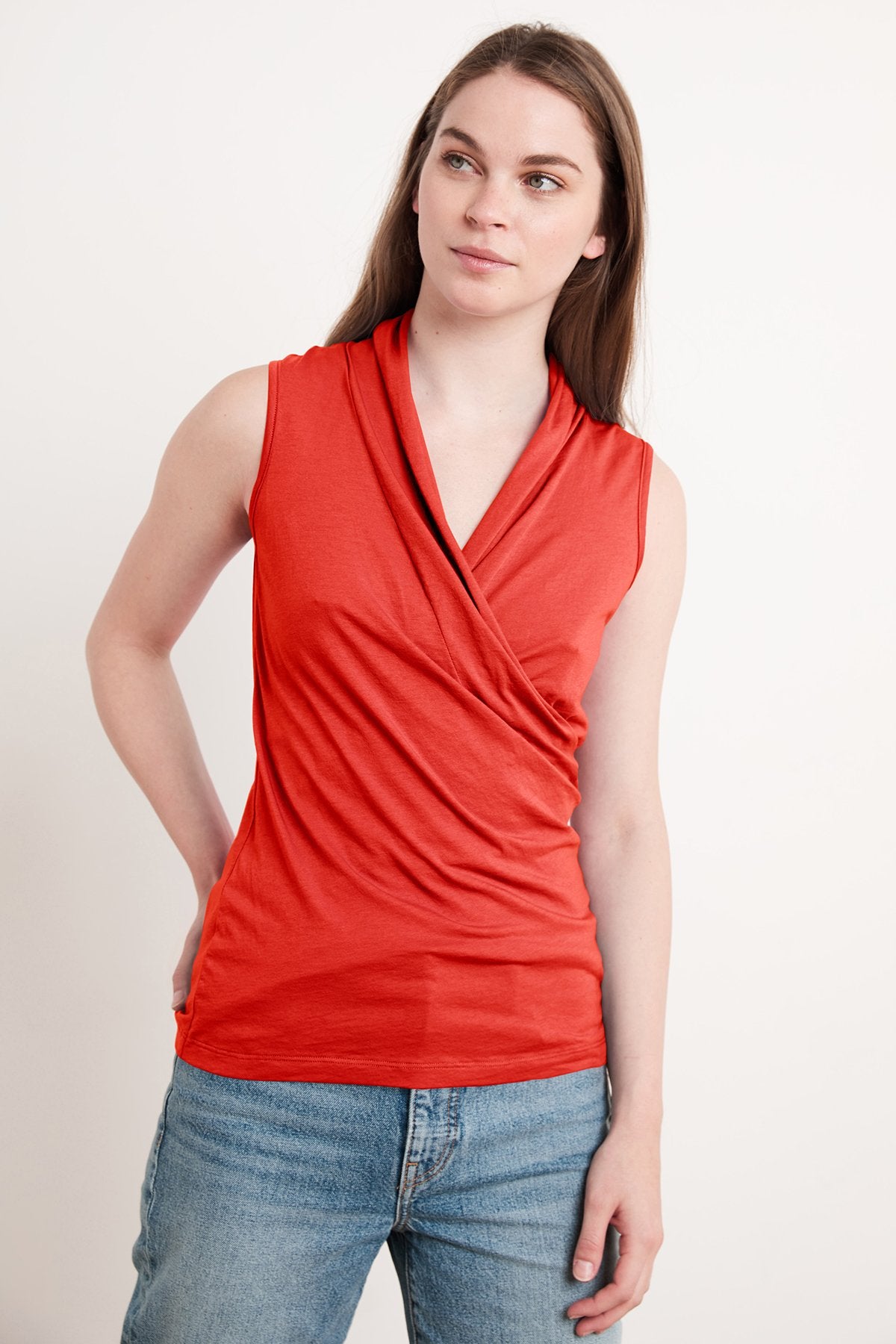 ADELISE GAUZY WHISPER FITTED WRAP TANK