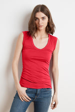 ESTINA GAUZY WHISPER FITTED TANK TOP