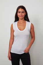 ESTINA GAUZY WHISPER FITTED TANK TOP