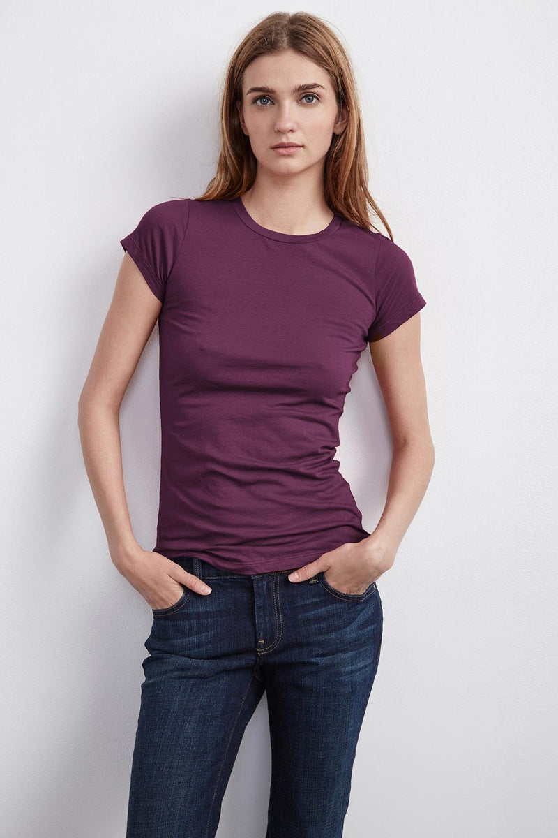 JEMMA GAUZY WHISPER FITTED CREW NECK TEE